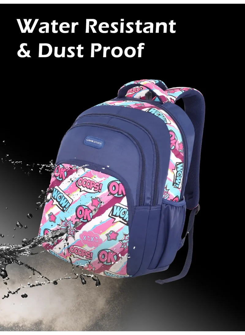 Lavie  Sport 35L Vibeart Backpack | Laptop Compatiable | Raincover (Navy) for Women | Best Price UAE