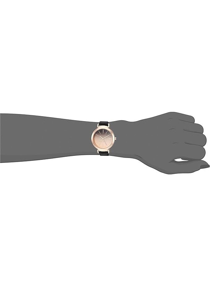 Nine West Women's Strap Watch, NW/2288, Black/Rose Gold, - Image 3