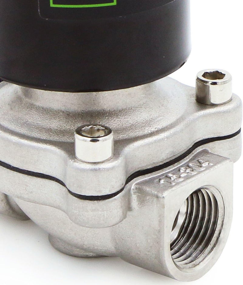 U.S. Solid US Solid 12 Stainless Steel Electric Solenoid Valve 24V DC NC VITON Water Air Fuel - Image 4