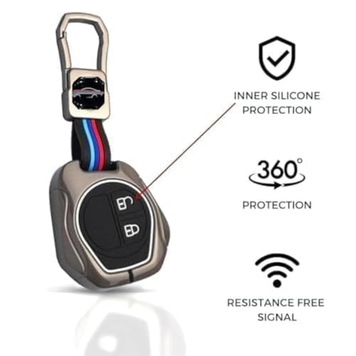 Namani Metal Key Cover Compatible for Swift | Ertiga | Wagonr | Celerio | Swift Dzire | Alto |Fronx|Baleno| Brezza|Celerio|Ciaz|Sx4|S Presso|Ignis 2 Button Remote Key Fits 2024-2025 VXI, ZXI Models - Image 4