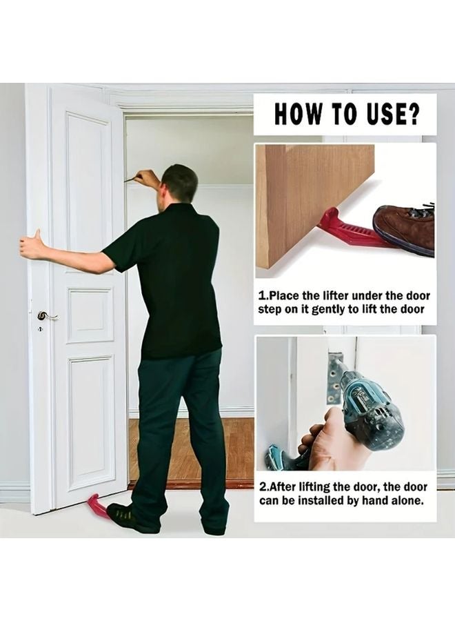 2 Pack Heavy Duty Metal Drywall Panel Lifter Edge Trimmer Tool Ergonomic Red Handle - Image 3