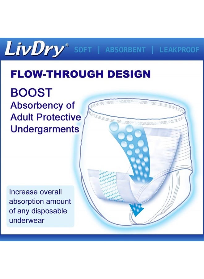 LIVDRY Incontinence Booster Pads, Use with Adult Diapers for Women and Men, Extra Comfort Softness, Disposable Pad (20 Count, Regular Length)  - Image 3