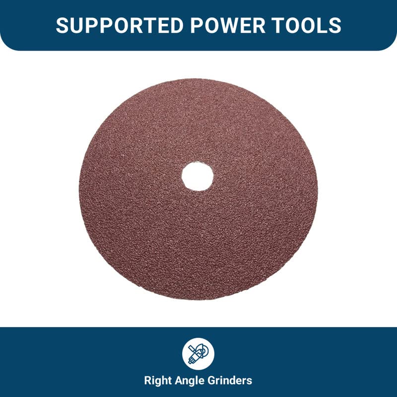 Benchmark Abrasives 7 Inch Sanding Discs Aluminum Oxide Resin Fiber Grinding Disc for Grinding, Stripping on Wood, Fiberglass, Steel, Metal, 7/8" Arbor Angle Grinder Sanding Disc, 25 Pack - 36 Grit - Image 5