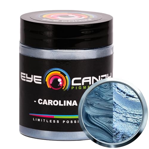 Eye Candy Pigments Premium Blue Mica Powder - Carolina Blue (25gr) - for Epoxy, Resin, Soap, Paint, Woodworking, Acrylic Pouring, Bath Bombs, Fishing Lures - DIY Arts and Crafts Additive - Image 1