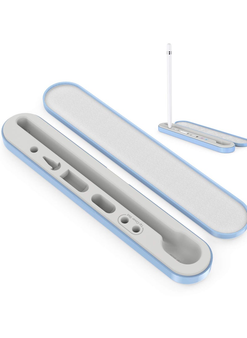 SOLARAE Portable Pen Pouch for Apple Pencil 2nd Generation and 1st Generation Magnetic Nib Holder Compact Accessory Organizer Capacitive Nib Sleeve Pen Case (Blue) - Image 1