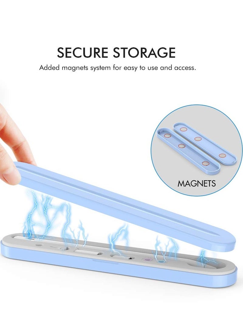 SOLARAE Portable Pen Pouch for Apple Pencil 2nd Generation and 1st Generation Magnetic Nib Holder Compact Accessory Organizer Capacitive Nib Sleeve Pen Case (Blue) - Image 5