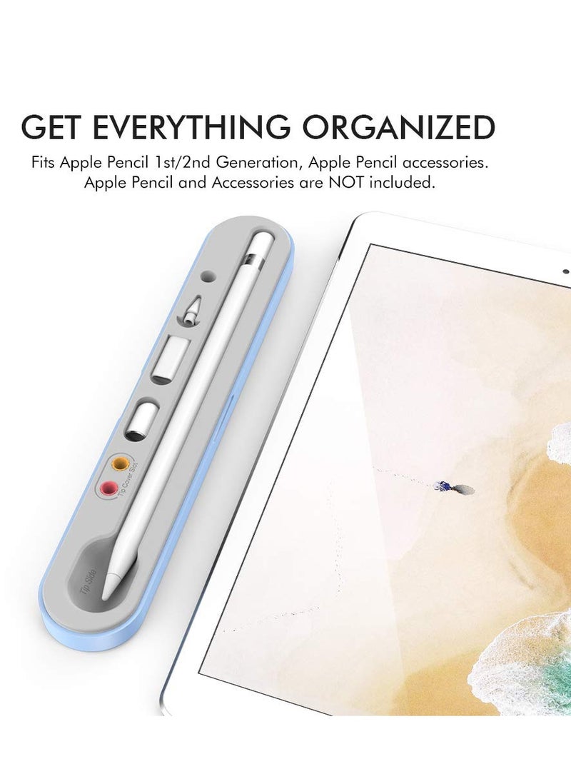 SOLARAE Portable Pen Pouch for Apple Pencil 2nd Generation and 1st Generation Magnetic Nib Holder Compact Accessory Organizer Capacitive Nib Sleeve Pen Case (Blue) - Image 2
