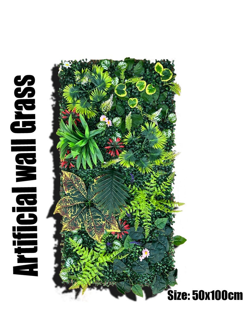 FFD Artificial Wall Grass(50x100cm)  – Faux Grass Wall Panels for Indoor & Outdoor Decor, UV-Protected Artificial Hedge Wall Tiles, Greenery Privacy Screen, Fake Plant Wall Backdrop, Decorative Synthetic Grass Mat for Home & Office - Image 4