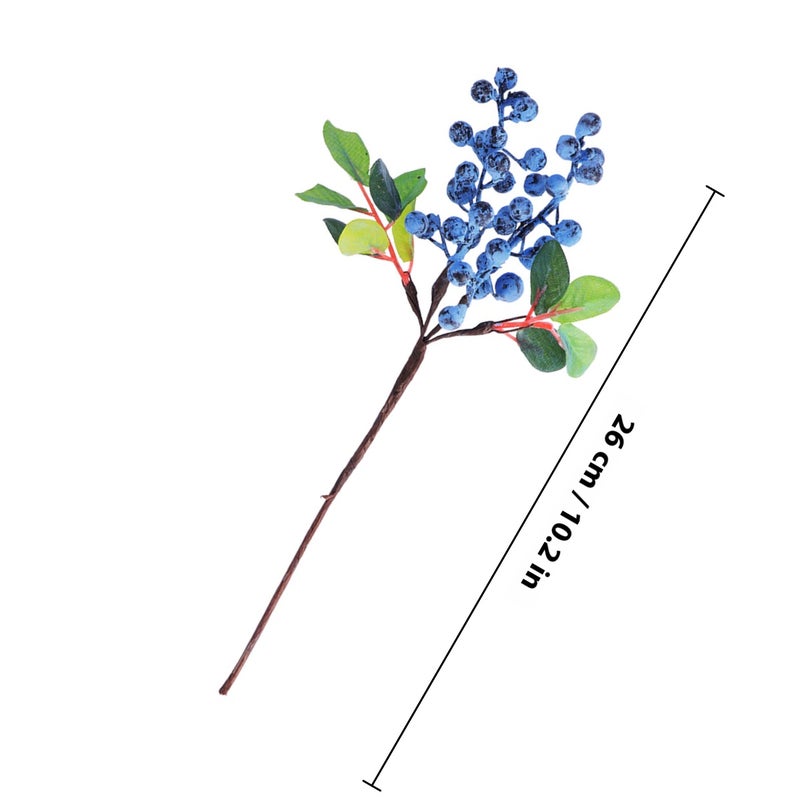 Fake Berries Pick Flower Artificial Berry for New Year Decoration (Blueberry) - Image 2
