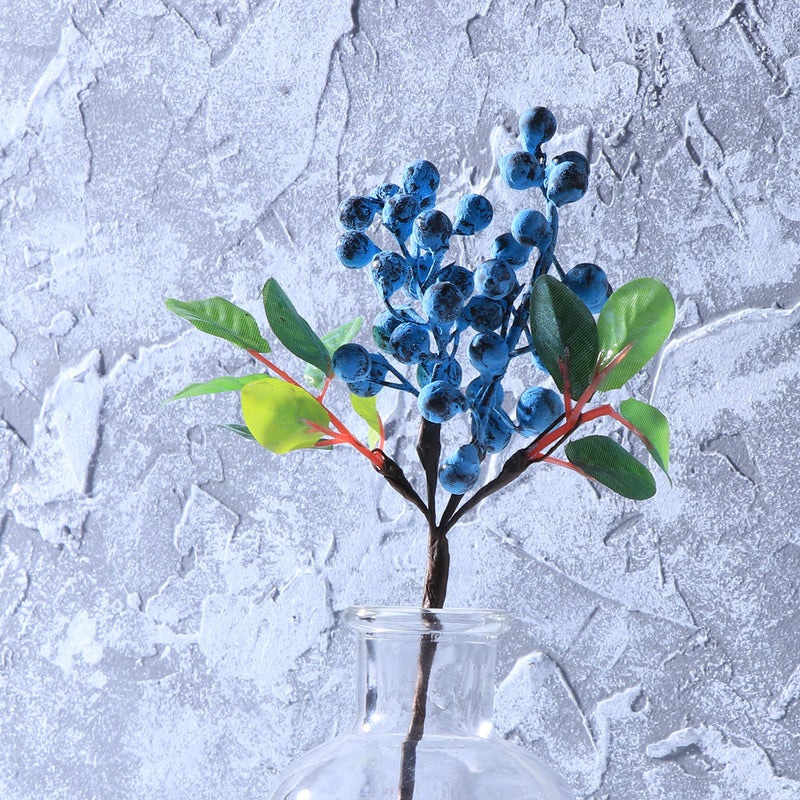 Fake Berries Pick Flower Artificial Berry for New Year Decoration (Blueberry) - Image 5