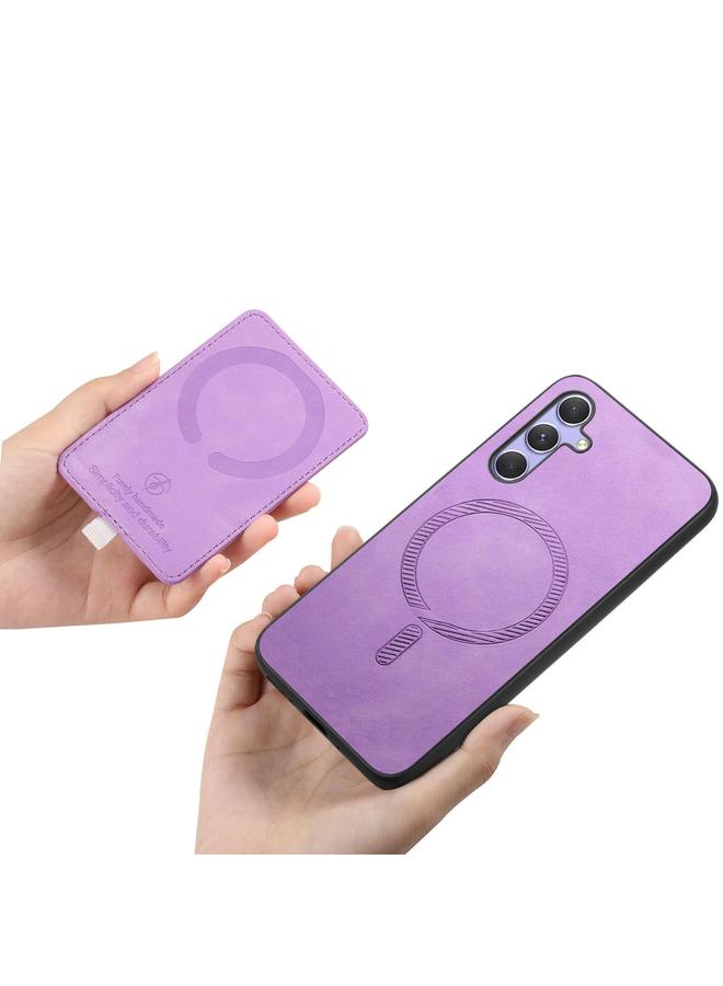 اس-توب جراب لهاتف Samsung Galaxy S23 5G بتصميم كلاسيكي متقاطع من الجلد مع حلقة جانبية وحقيبة بطاقات وحافظة هاتف MagSafe - Image 3