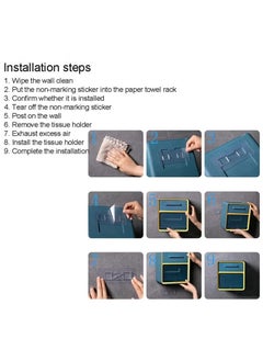 Arabest Toilet Paper Holder Toilet Roll Holder, Wall Mount Toilet Waterproof Paper Holder Shelf, Toilet Paper Tray Roll Paper Tube Storage Box Toilet Wall Mounted (Color : Large Gray)  - Image 2