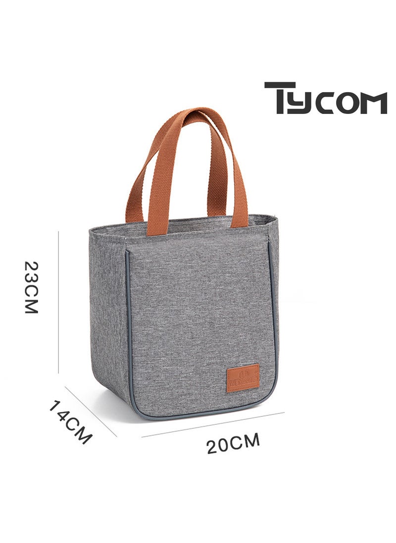 TYCOM Insulated Lunch Bag Lunch Box Large Cooler Tote Bag for Men Women and Children Double Deck Cooler for Office and Picnic B-8013-1 Grey.  - Image 2