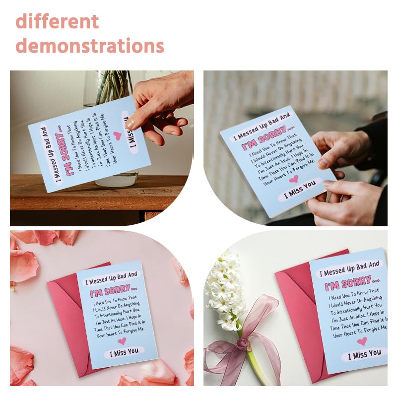Sisadodo I'm Sorry Card for Him Her Apology Gifts Card for Girlfriend Boyfriend Forgive Me Cards for Husband Wife Apology Greeting Cards I Messed Up Bad and I'm Sorry Gift for Men Women - Image 5