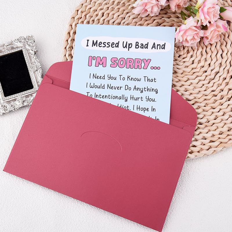 Sisadodo I'm Sorry Card for Him Her Apology Gifts Card for Girlfriend Boyfriend Forgive Me Cards for Husband Wife Apology Greeting Cards I Messed Up Bad and I'm Sorry Gift for Men Women - Image 4