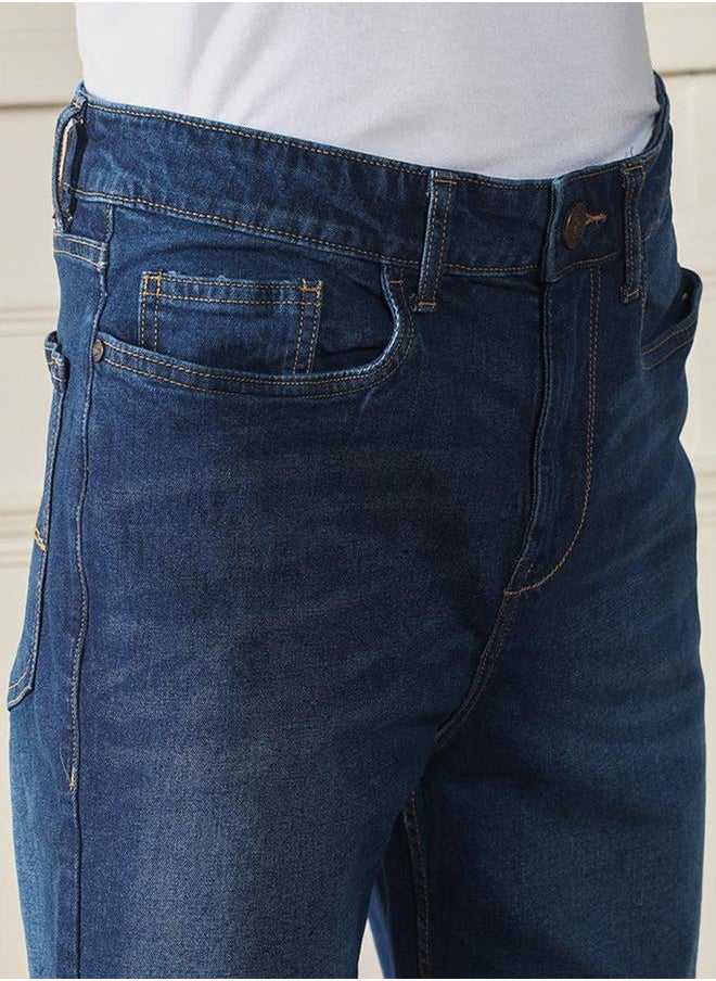 Dennis Lingo Mid Rise Straight Leg Low Fade Jeans by Styli  - Image 3