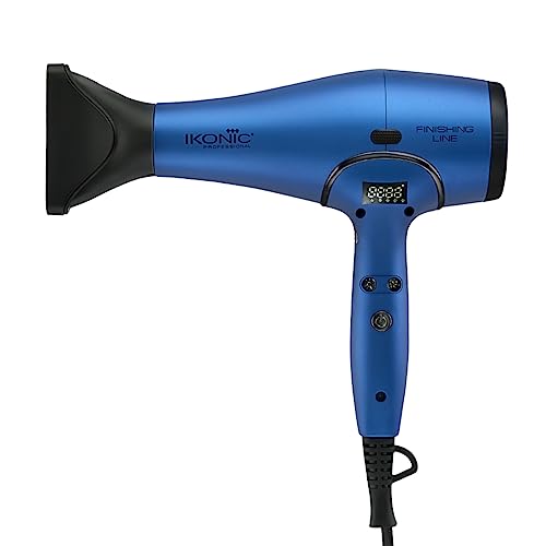 IKONIC Finishing Line Hair Dryer- Blue| High-Tech Luxury| AC Motor| 4-Speed & 3-Heat Settings| Nozzle Attachment| 2200-2400Watts - Image 1