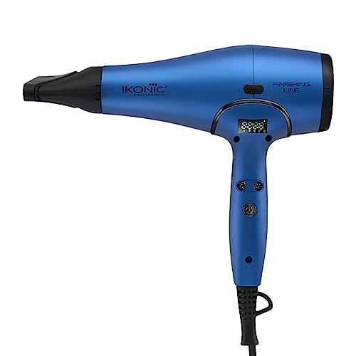 IKONIC Finishing Line Hair Dryer- Blue| High-Tech Luxury| AC Motor| 4-Speed & 3-Heat Settings| Nozzle Attachment| 2200-2400Watts - Image 2