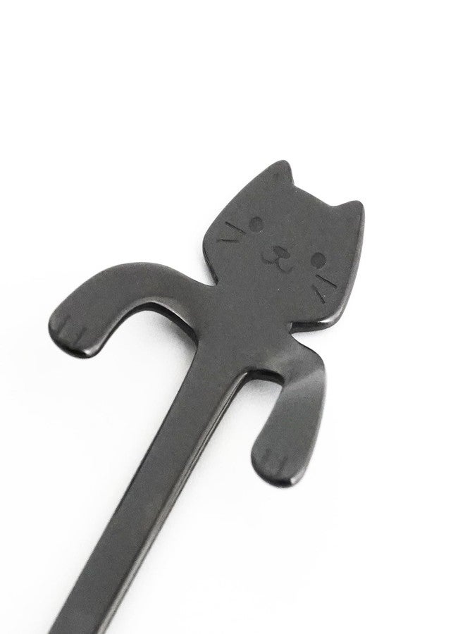 KAKUSEE Japanese Crafted Metal Tea Spoons - Hookable Designs for Cups, Ideal for Tea Time & Breakfast - Durable, Hand Wash Recommended - Gift for Family and Friends - Made in Tsubame City (Black Cat) - Image 5
