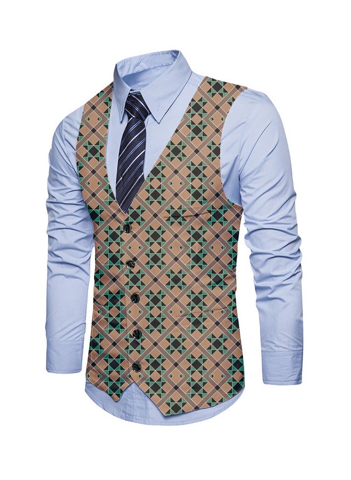 KUYING New Fashionable Personalized Printed Men's Suit Vest  - Image 1