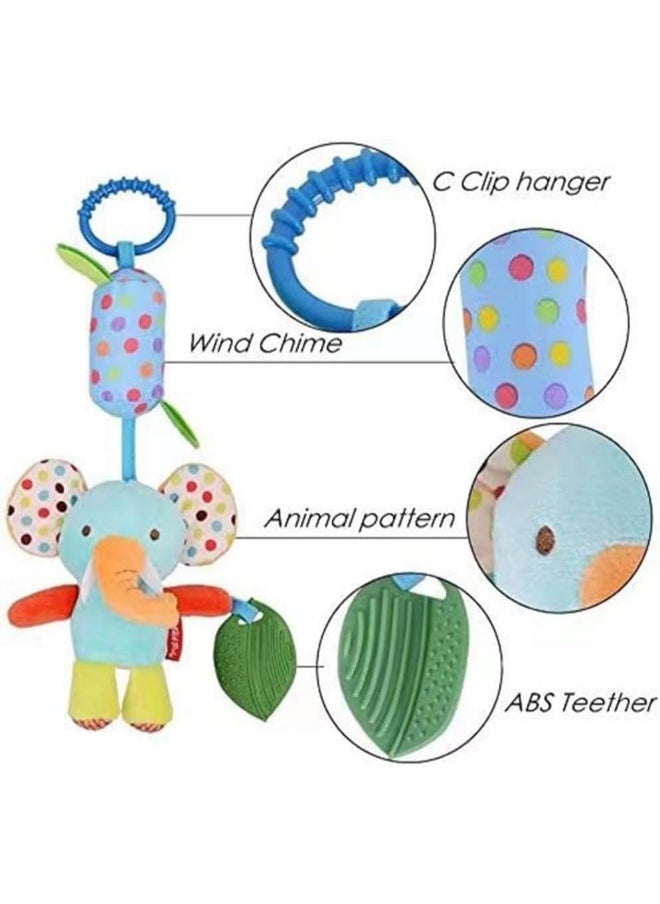 Generic Soft Hanging Baby Rattle Toy with Teethers, Ring Clip, for Stroller, Car Seat, Travel Bed for Boys and Girls, 1pc, 35cm CODE/SKK-003  - Image 3