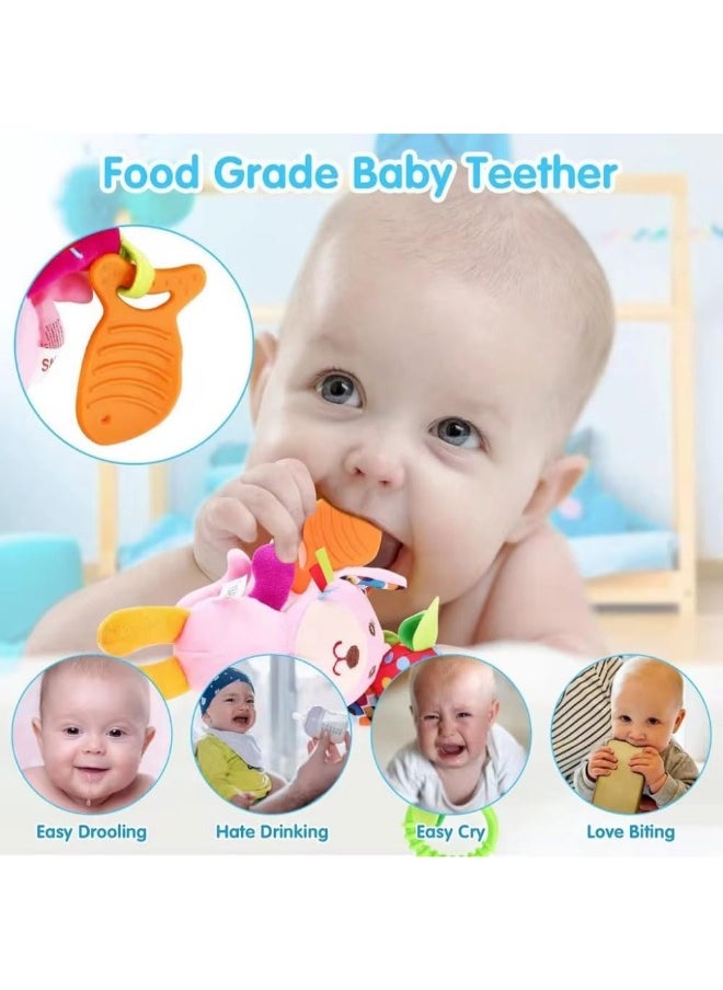 Generic Soft Hanging Baby Rattle Toy with Teethers, Ring Clip, for Stroller, Car Seat, Travel Bed for Boys and Girls, 1pc, 35cm CODE/SKK-003  - Image 4