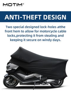 Motim Motorcycle Cover, Stretch Fabric Indoor Garage Exhibition Use, Durable Quality, UV Protection Waterproof Dustproof Motorbike Cover, 90.6 inches, XL  - Image 5