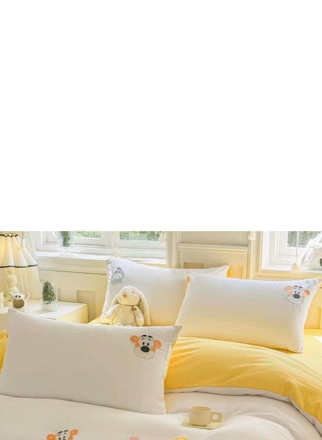 Bed Sheet Style — High End Cartoon Pattern Washed Cotton Bedding Four Piece Set - Image 3
