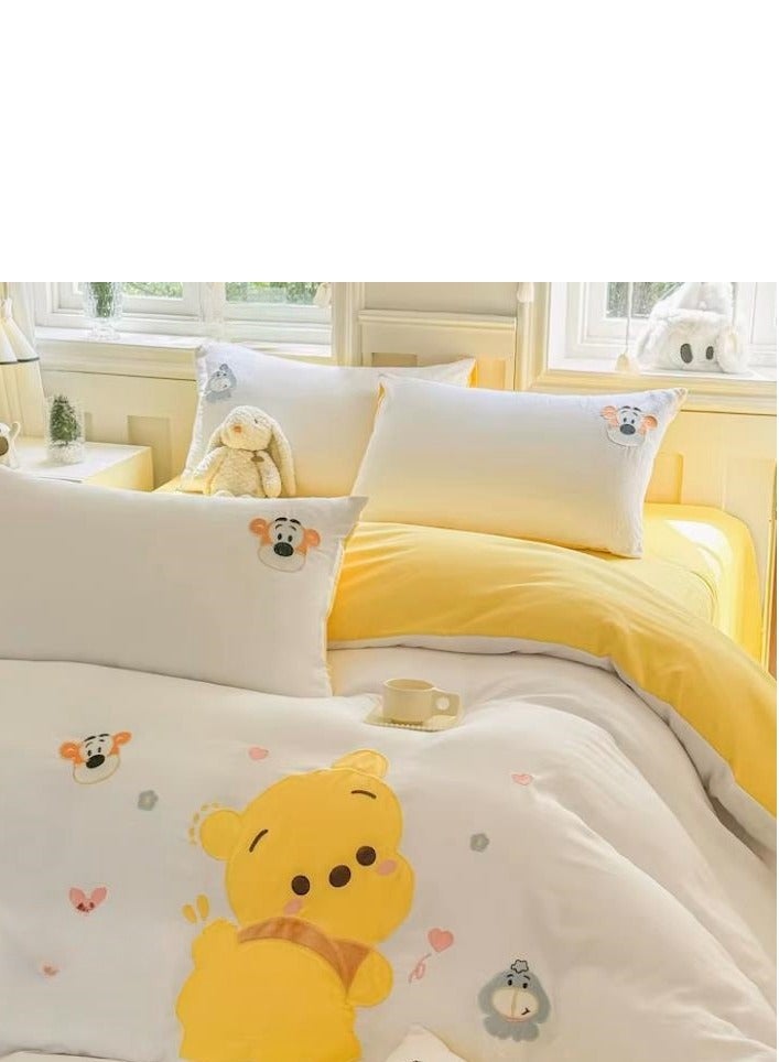 Bed Sheet Style — High End Cartoon Pattern Washed Cotton Bedding Four Piece Set - Image 5