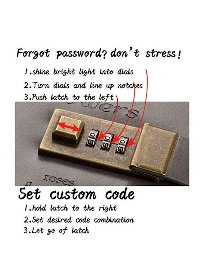 NIBEMINENT Combination Lock Cartoon Diary Notebook Beige/Brown/White - Image 4