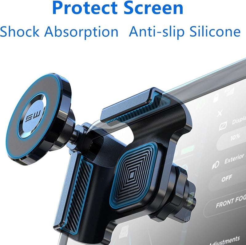 KASTWAVE Tesla Phone Mount, Strongest Magnet Power Magnetic Car Phone Holder Mount for Tesla 3/Y Accessories Fits for All iPhone & Android Phones - with Magnetic Ring - Image 2