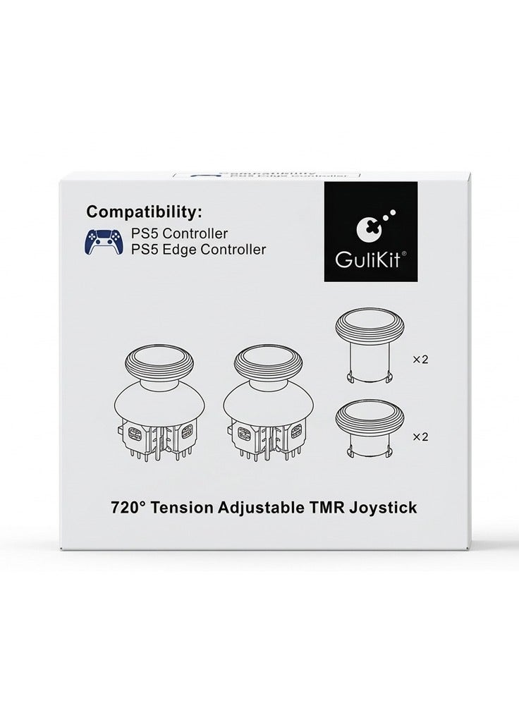 GuliKit PS5 Joystick Repair & Upgrade Kit - Permanent Fix for Stick Drift - TMR Electromagnetic Hall Effect Analog Sticks - Pro-Grade Customization with 720° Adjustable Tension & Multiple Height Caps, Compatible with Dualsense 5 and Dualsense Edge Controllers - Image 3