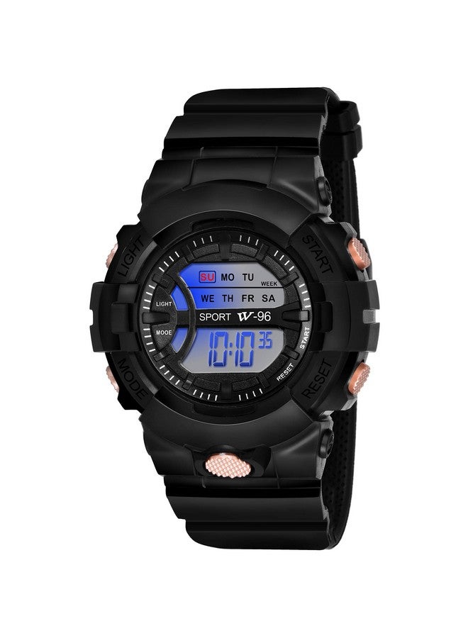 SWADESI STUFF Digital Black Dial Multi Function Kids Sports Watch For Boys & Girls - Rubber - Image 1