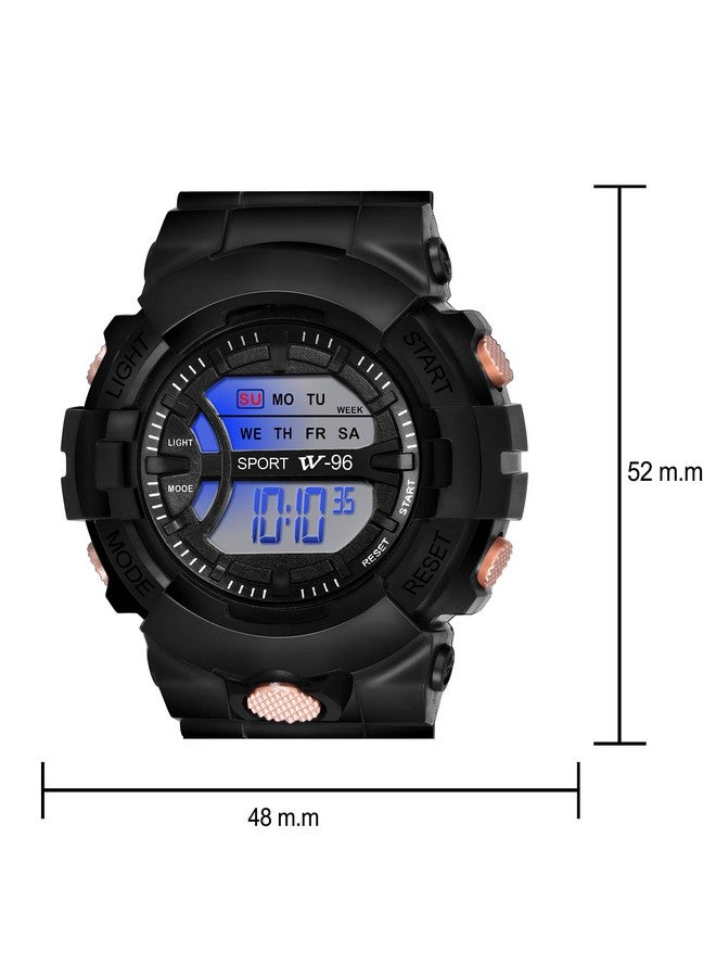 SWADESI STUFF Digital Black Dial Multi Function Kids Sports Watch For Boys & Girls - Rubber - Image 3