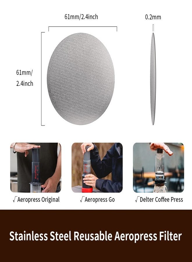 watchget Stainless Steel Reusable Filter Disc Metal Coffee Filter for AeroPress Coffee Makers 1 Pack - Image 2