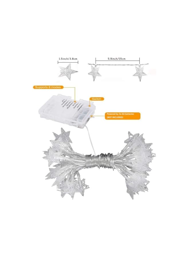 The Bros LED Star Light String Warm Glow Light 3 Steady On with Flashing Battery Box 50 Leds 5M - Image 3