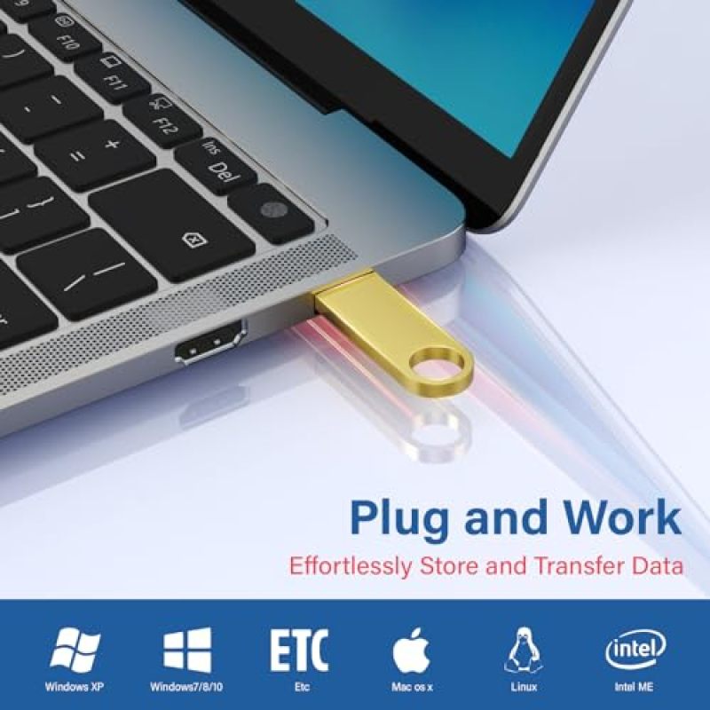 حزمة 5 محفوظات USB 2 جيجابايت بغلاف من الألومنيوم بدون غطاء – محفظة اصبع مقاومة للماء ومتوثوقة لتخزين محمول متعدد الأجهزة للفرق المكتبية والأسر - Image 2