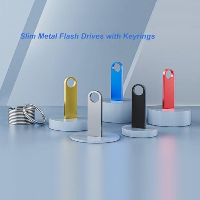 حزمة 5 محفوظات USB 2 جيجابايت بغلاف من الألومنيوم بدون غطاء – محفظة اصبع مقاومة للماء ومتوثوقة لتخزين محمول متعدد الأجهزة للفرق المكتبية والأسر - Image 5