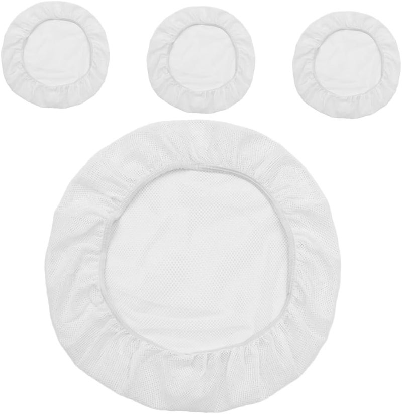 4pcs Cotton Mesh Cap White Hat Hair Net for Buns Food Service Workers Bouffant Hair Net - Image 1