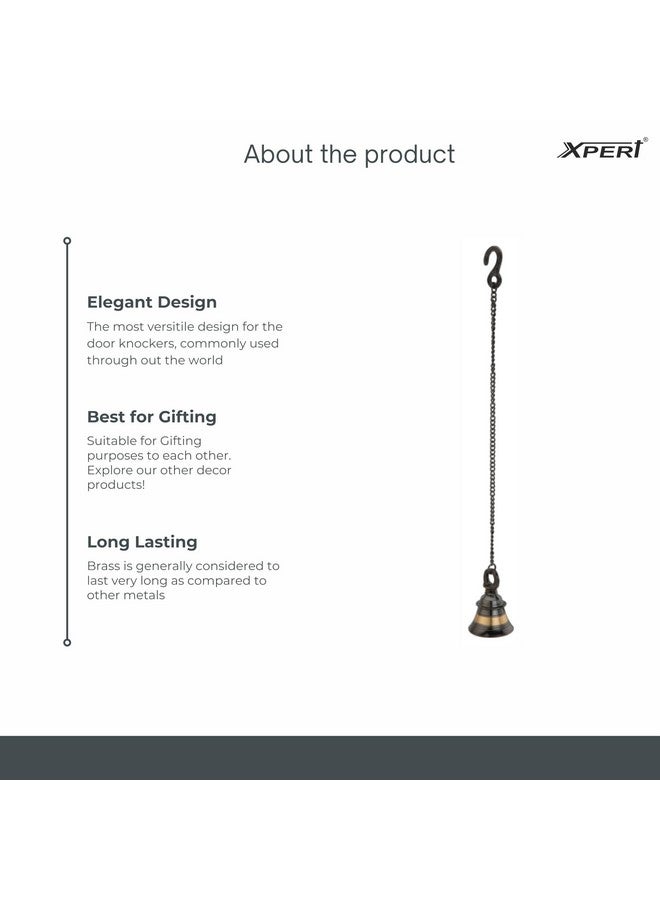 Xpert Hanging Bell Brass Wall Decor by Xpert, House Warming Gifts for New Home, Room Decor Items, Home Decor Items for Living Room, Ganesha Wall Hanging Brass Decor Showpieces Home Entrance Decor - Image 3