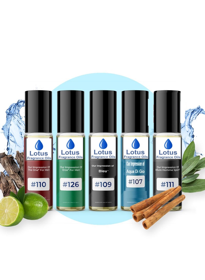 Lotus 5 Mixed Perfume Oil for Men,  Roll-on 5ml 