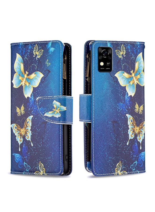 Case For ZTE Blade A31 Colored Drawing Pattern Zipper Horizontal Flip Phone Leather Case