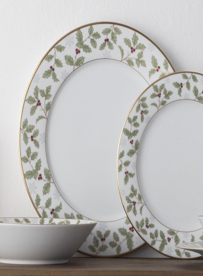Noritake Holly and Berry Gold Set of 4 Dinner Plates, 10.50" - Image 2