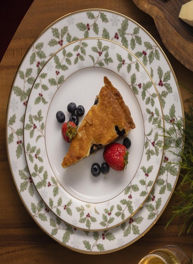 Noritake Holly and Berry Gold Set of 4 Dinner Plates, 10.50" - Image 3