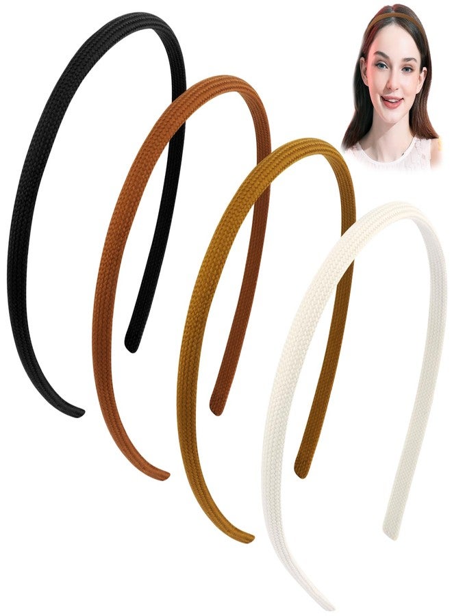 Vovii 4Pcs Thin Headbands For Women Girls No Headache Pressure Comfortable Headbands for Women Non Slip Fabric Skinny Narrow Hairbands Head Bands for Women's Hair Accessories - Image 1