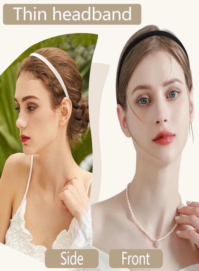 Vovii 4Pcs Thin Headbands For Women Girls No Headache Pressure Comfortable Headbands for Women Non Slip Fabric Skinny Narrow Hairbands Head Bands for Women's Hair Accessories - Image 3
