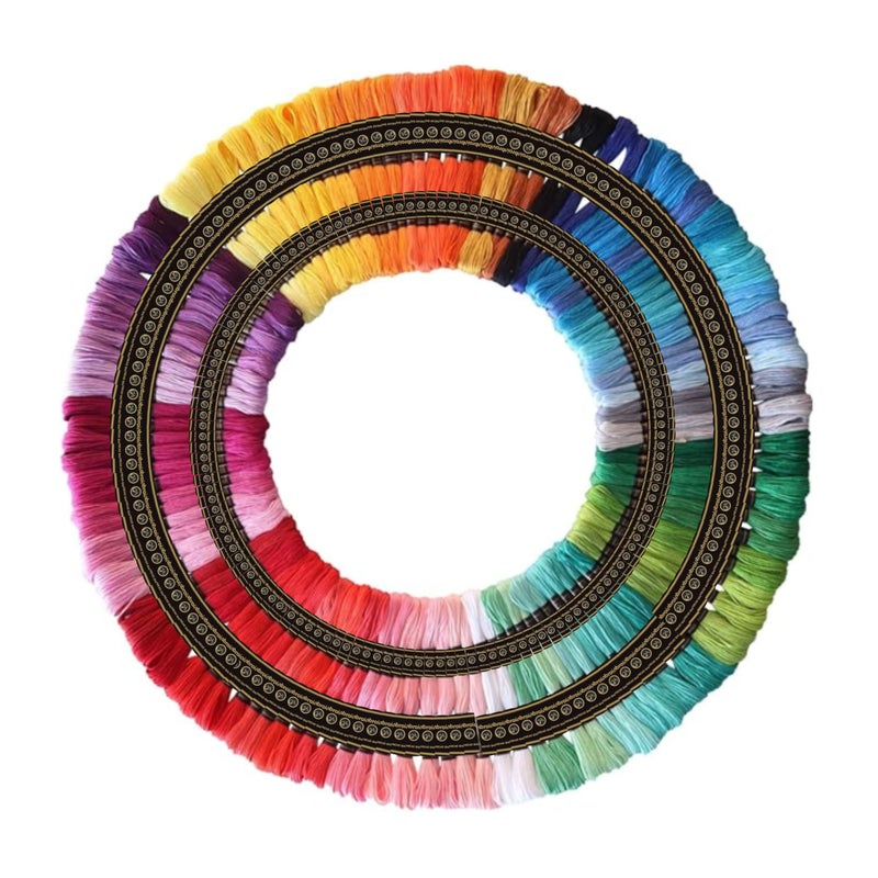 Zoohi 50 Pcs Soft and Shiny Embroidery Thread Set: Stranded Cotton Threads Skein for Hand Embroidery & Craft. Create Masterpieces with Our Vibrant Colors Family Set. Combo Pack (Basic Bright Color) - Image 1