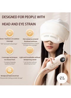 CREATIVE LIFE Wireless Remote-Controlled Eye Massager with Breathable Airbag and Heat Compression for Relieving Head Fatigue  - Image 3