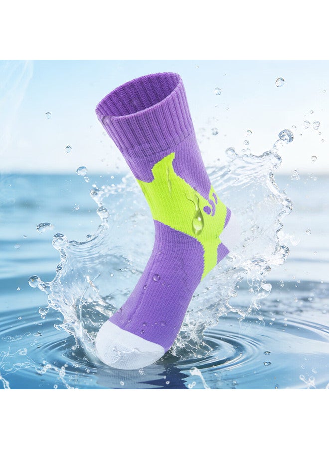 Tfo 6th Generation Outdoor Waterproof Socks Water-resistant Breathable Hiking Socks 2902573 Women's Purple Size S - Image 1