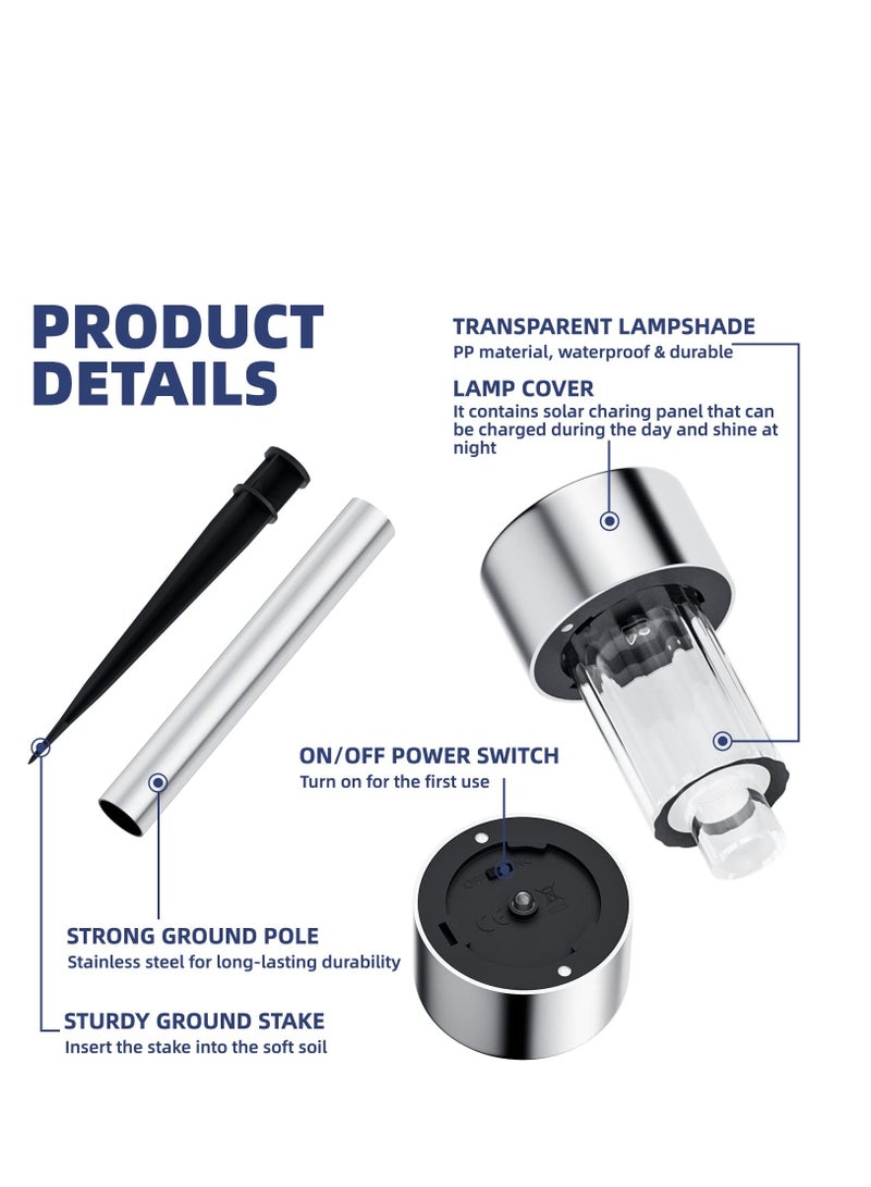 SYOSI Solar Outdoor Lights 12 Pack, Waterproof Outdoor Lights, Solar Garden Lights, Solar Powered Landscape Lighting for Pathway, Patio, Yard, Lawn, Walkway, Deck and Driveway - Image 2